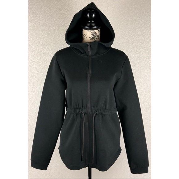 Varley Sofia Lightweight Drawstring-Waist Hooded Track Jacket Black Small - Picture 9 of 15